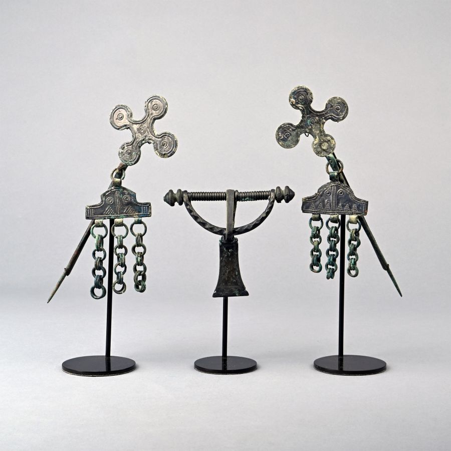 Viking Period Ornate Crown with Brooch and Pin Set
