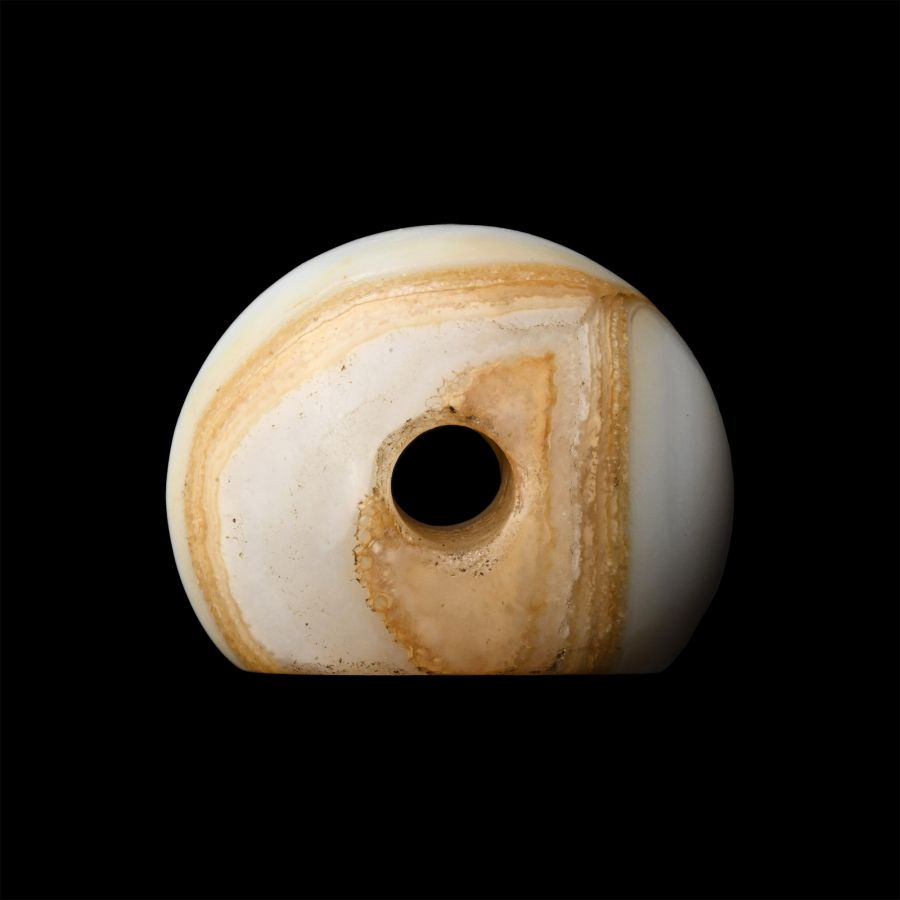 Sasanian Banded Agate Stamp Seal with Wolf