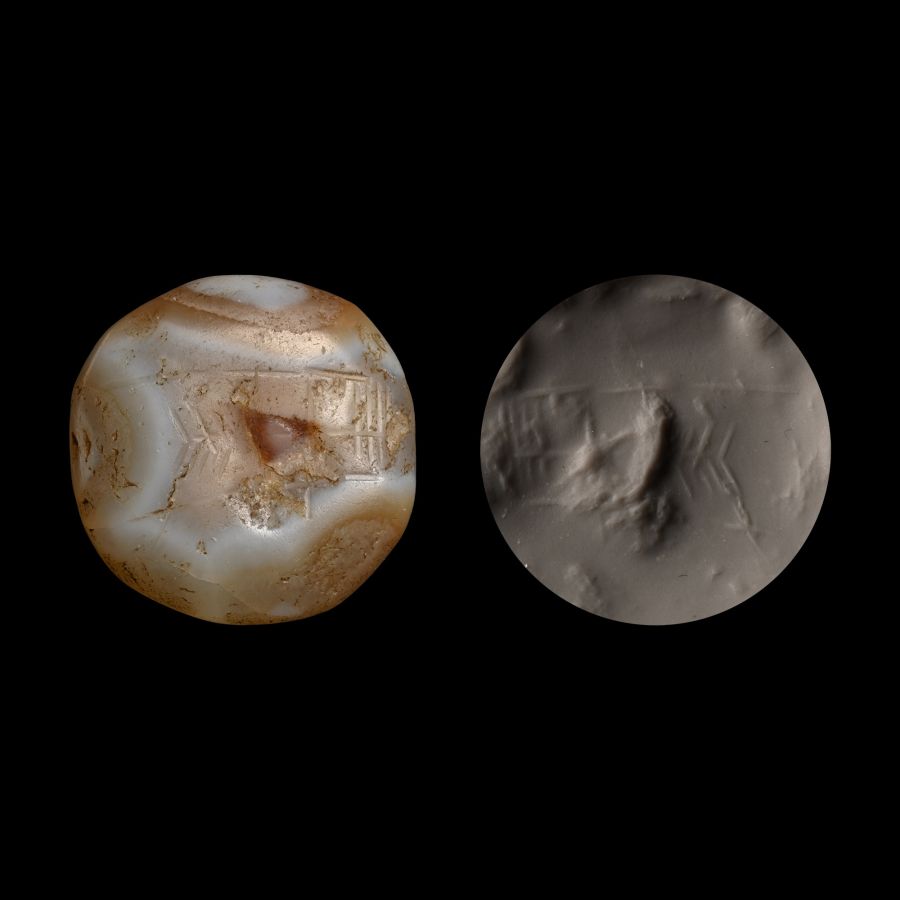 Sasanian Banded Agate Stamp Seal