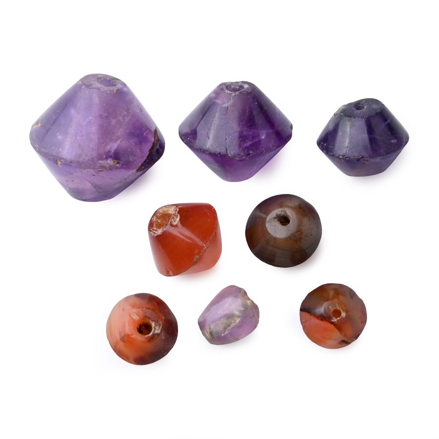Egyptian Amethyst and Carnelian Bead Group