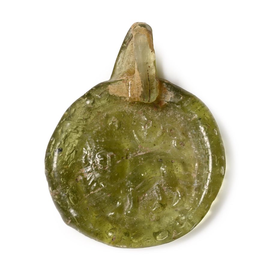 Roman Glass Pendant with Lion
