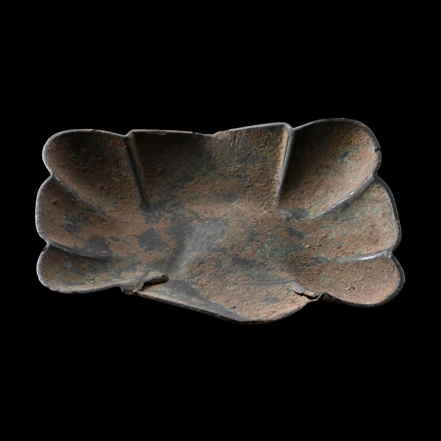 Sasanian Bronze Petalled Dish