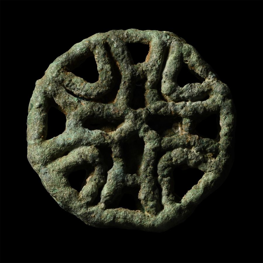 West Central Asian Bronze Stamp Seal with Cross