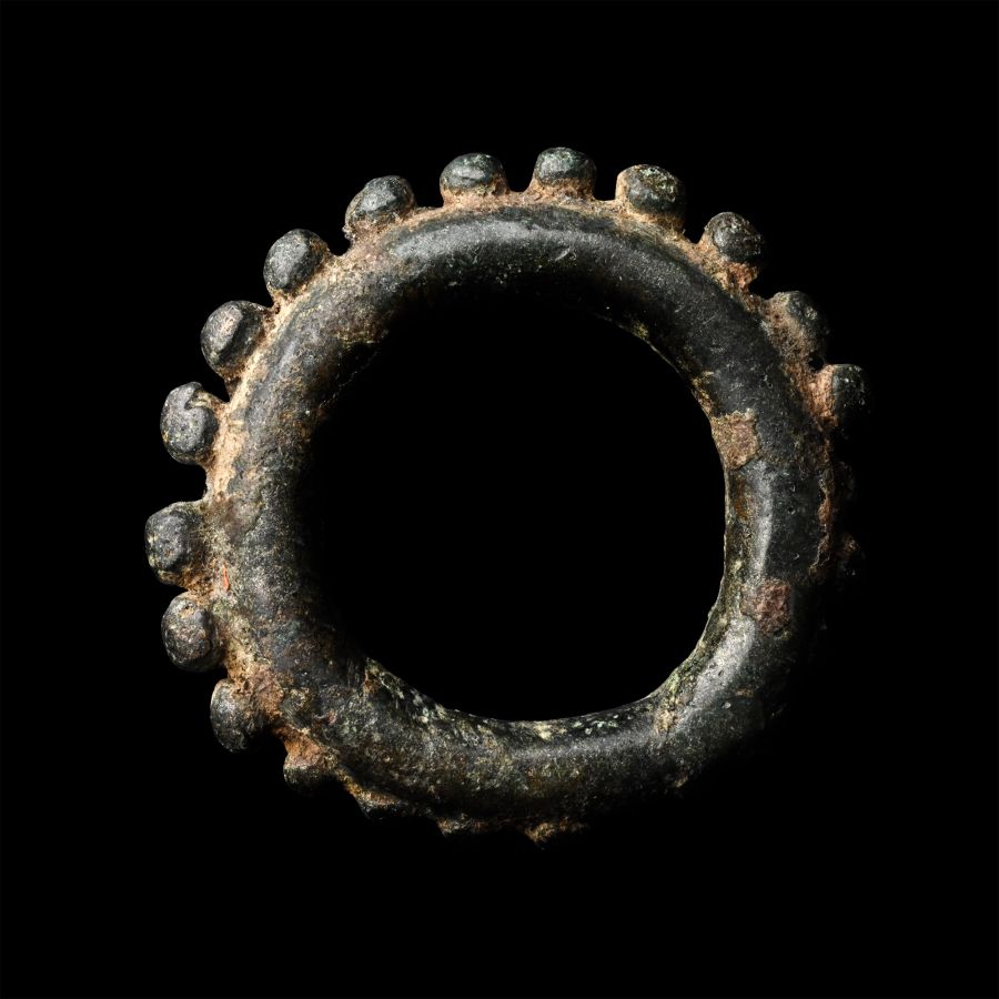 Celtic Bronze Decorated Ring Money