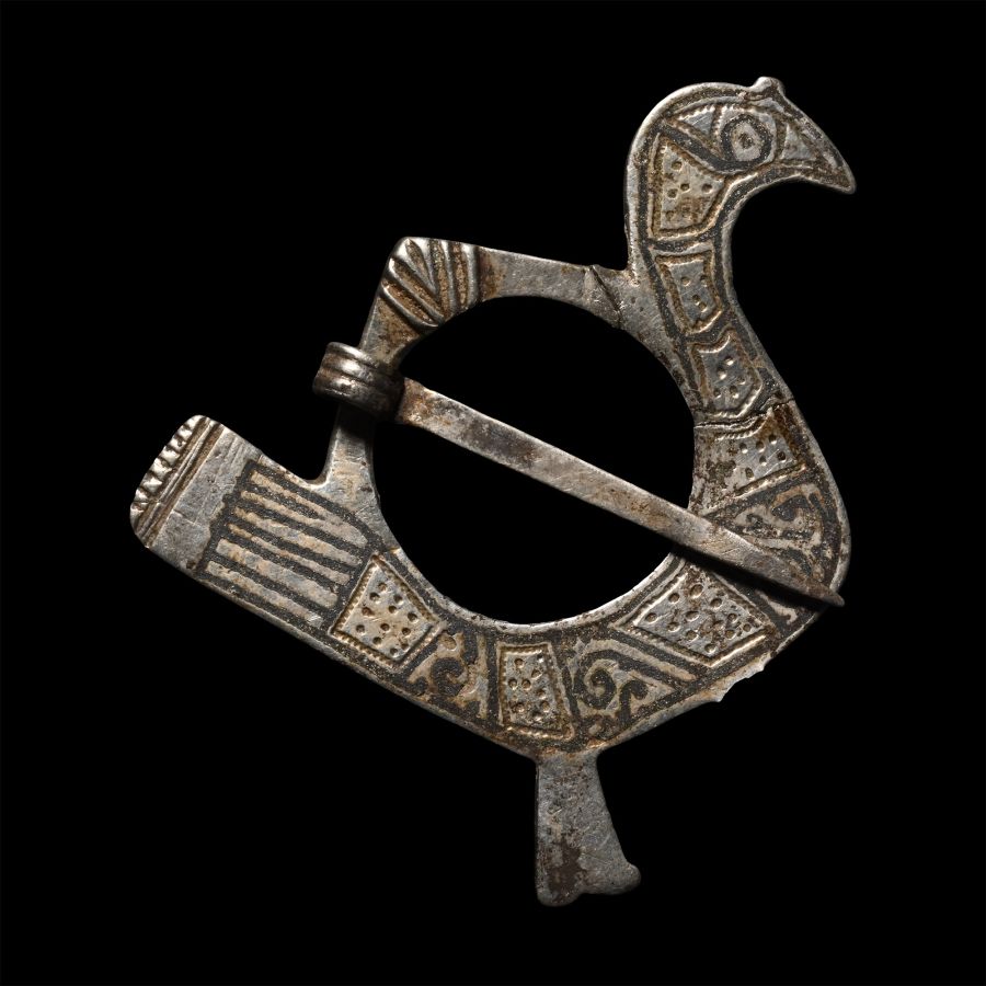 Sasanian Silver Annular Bird Brooch