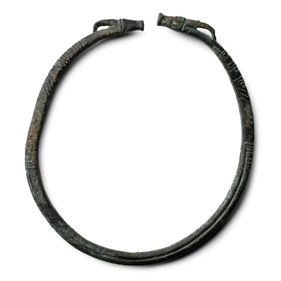 Western Asiatic Bronze Bracelet with Ibex Head Terminals