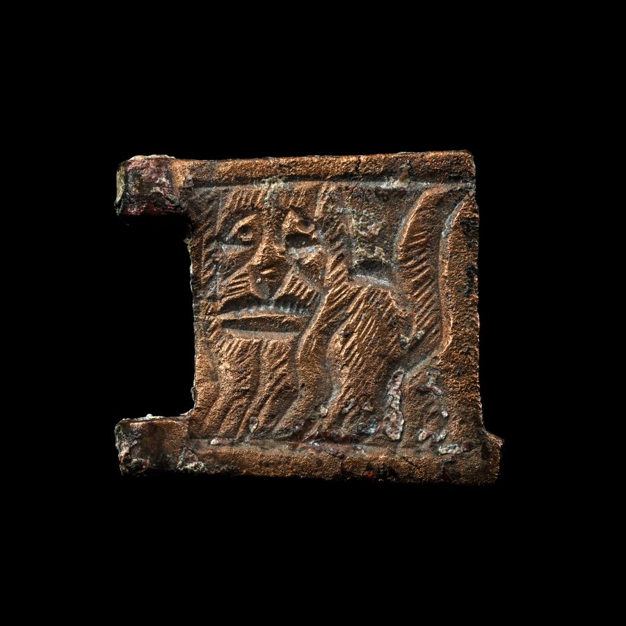 Byzantine Bronze Buckle Plate with Lion of Saint Mark