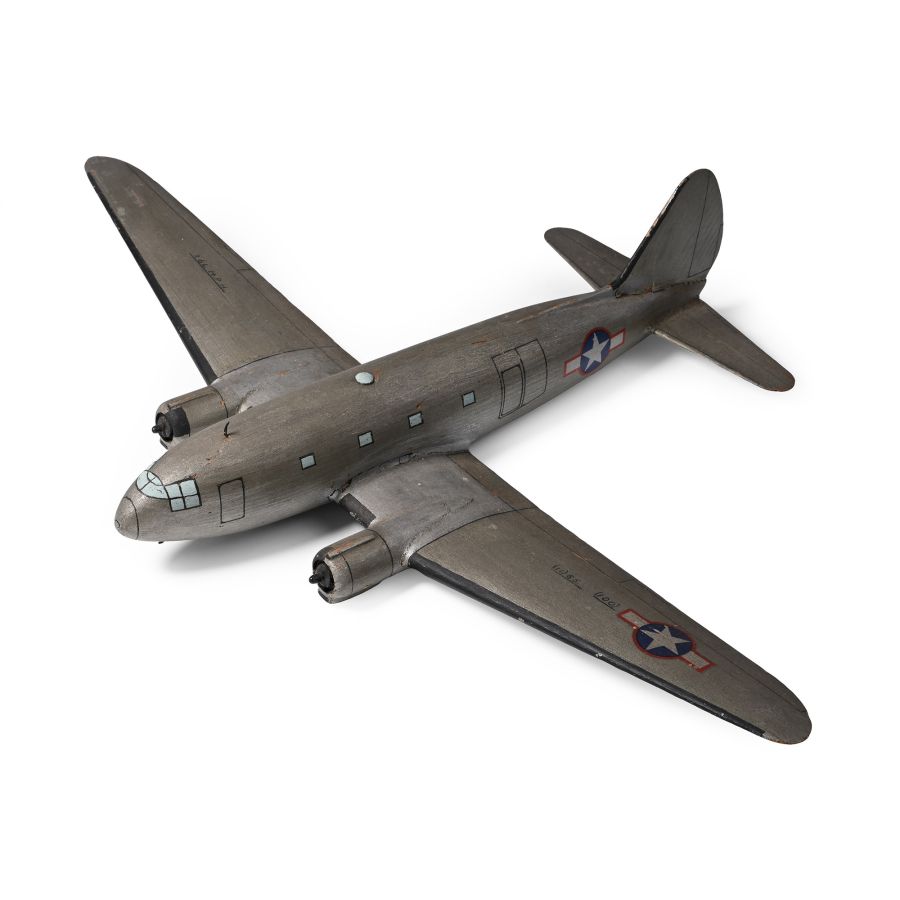 Transport Plane C-46 Wooden RAF WWII Aeroplane Identification Training Model