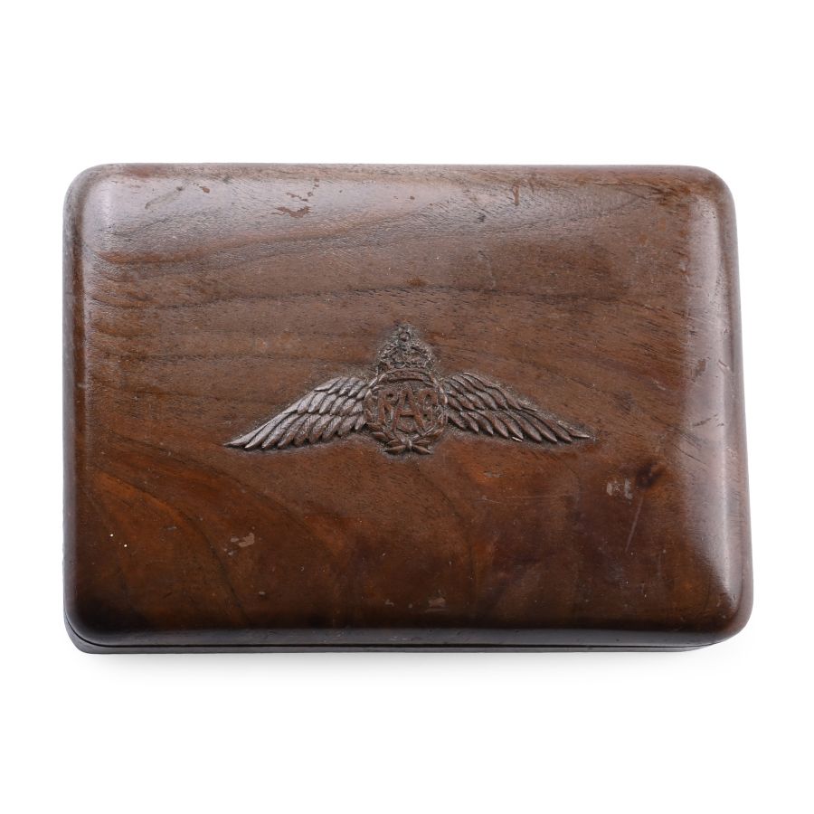 British RAF WWII Officer's Cigar Box with Insignia
