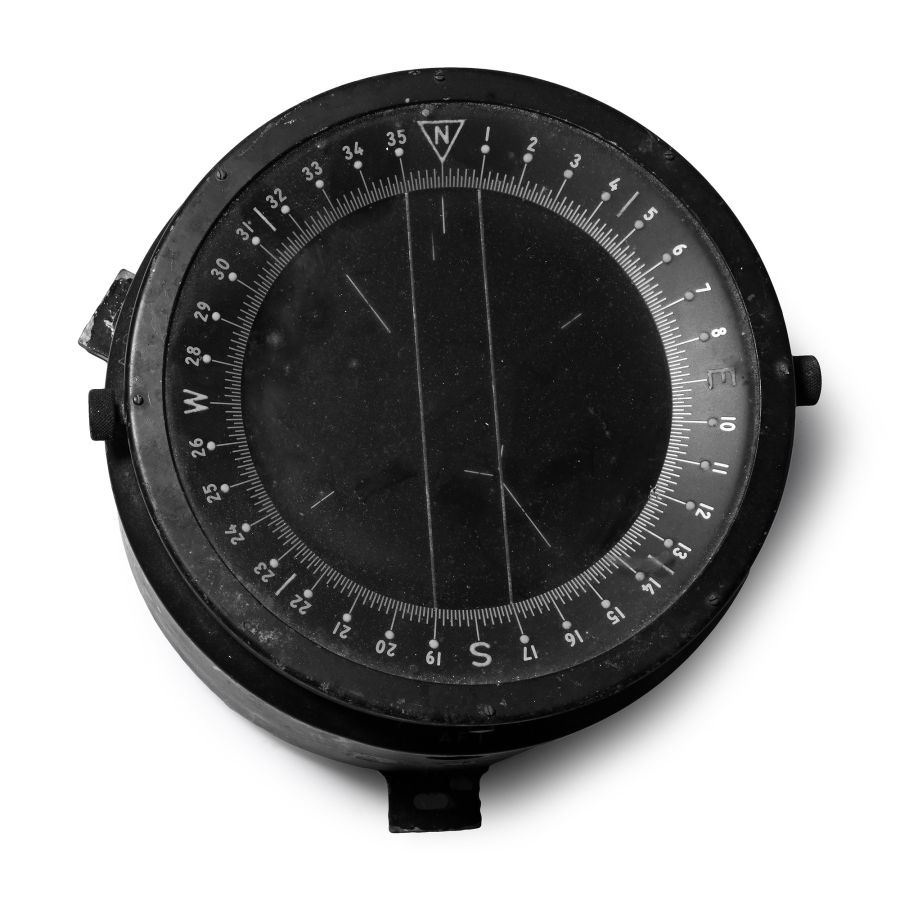 American Air Force WWII Bomber Aircraft's Cockpit Compass