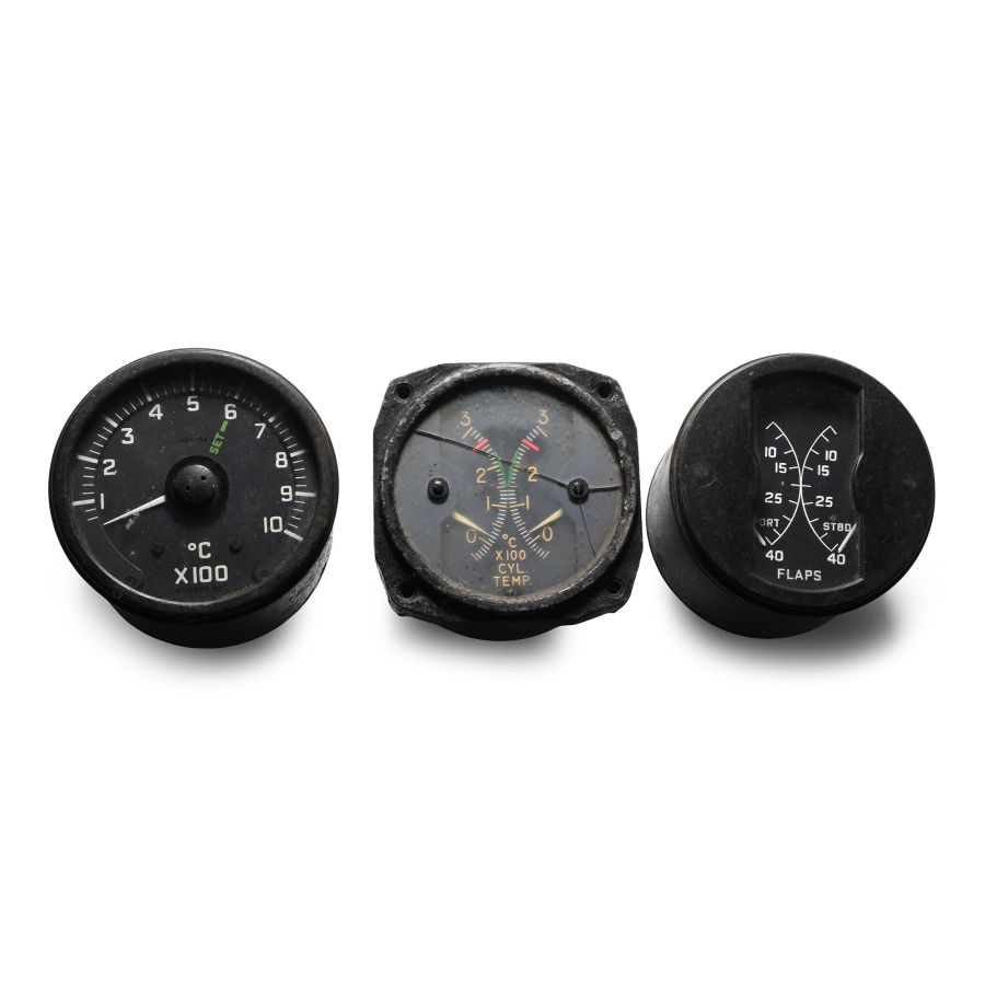 British RAF WWII Aircraft Cockpit Instrument Group