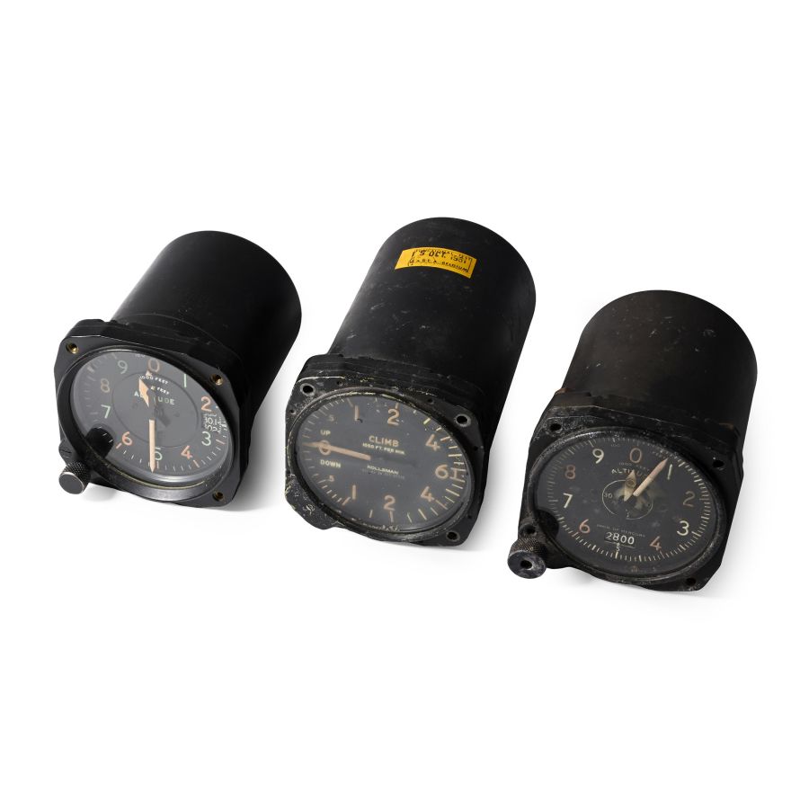 American Air Force WWII Aircraft Cockpit Instrument Group