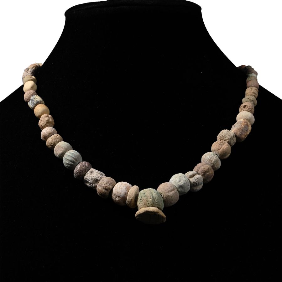 Phoenician Faience Melon Bead Necklace