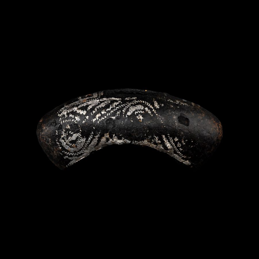 Scandinavian Viking Age Silver Inlaid Iron Hilt Guard