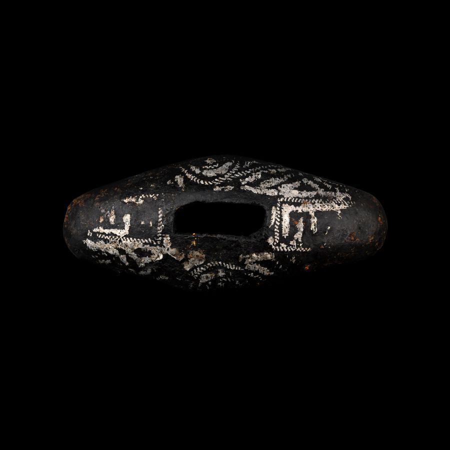 Scandinavian Viking Age Silver Inlaid Iron Hilt Guard