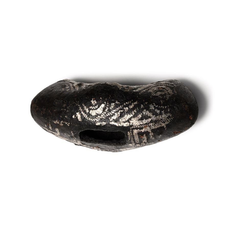 Scandinavian Viking Age Silver Inlaid Iron Hilt Guard