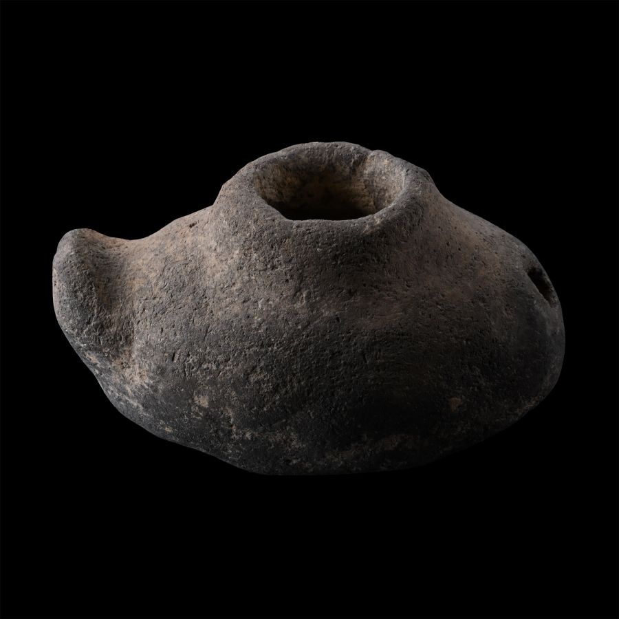 Holy Land Black-Burnished Oil Lamp