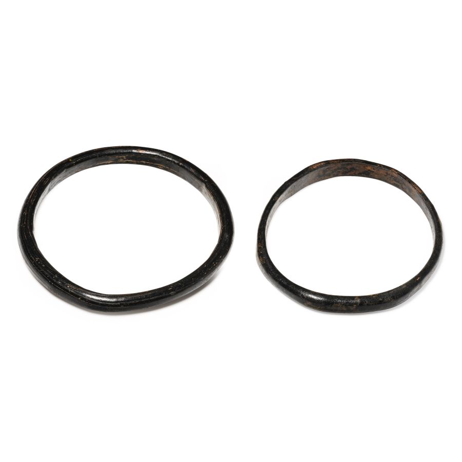 Roman Brown-Black Glass Bangle Pair