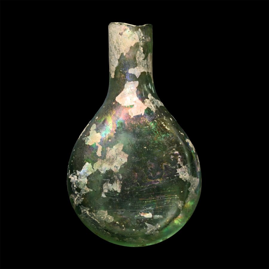 Roman Green Glass Perfume Flask