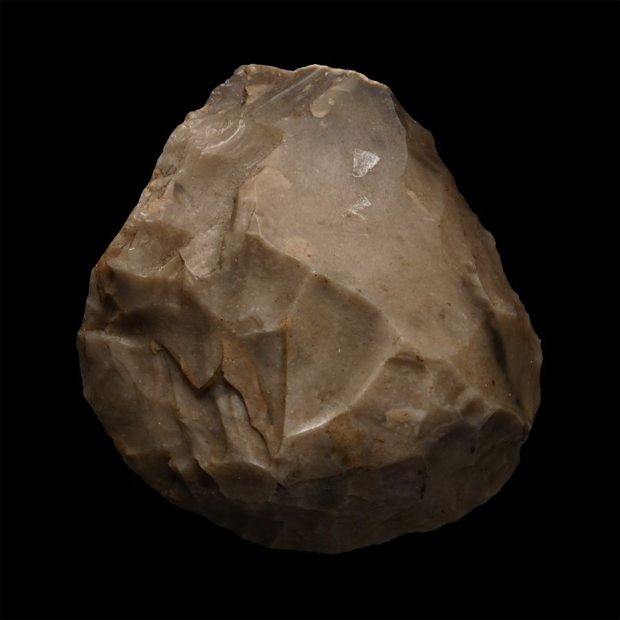 British Stone Age Knapped Flint Turtle Back Scraper from Farnham