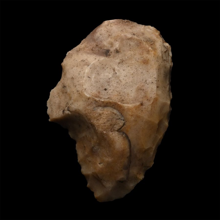 British Stone Age Crescent Knapped Flint Scraper from Farnham