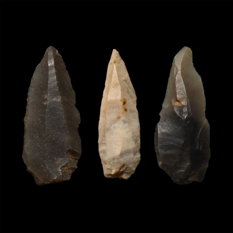 British Stone Age Knapped Flint Blades from Farnham