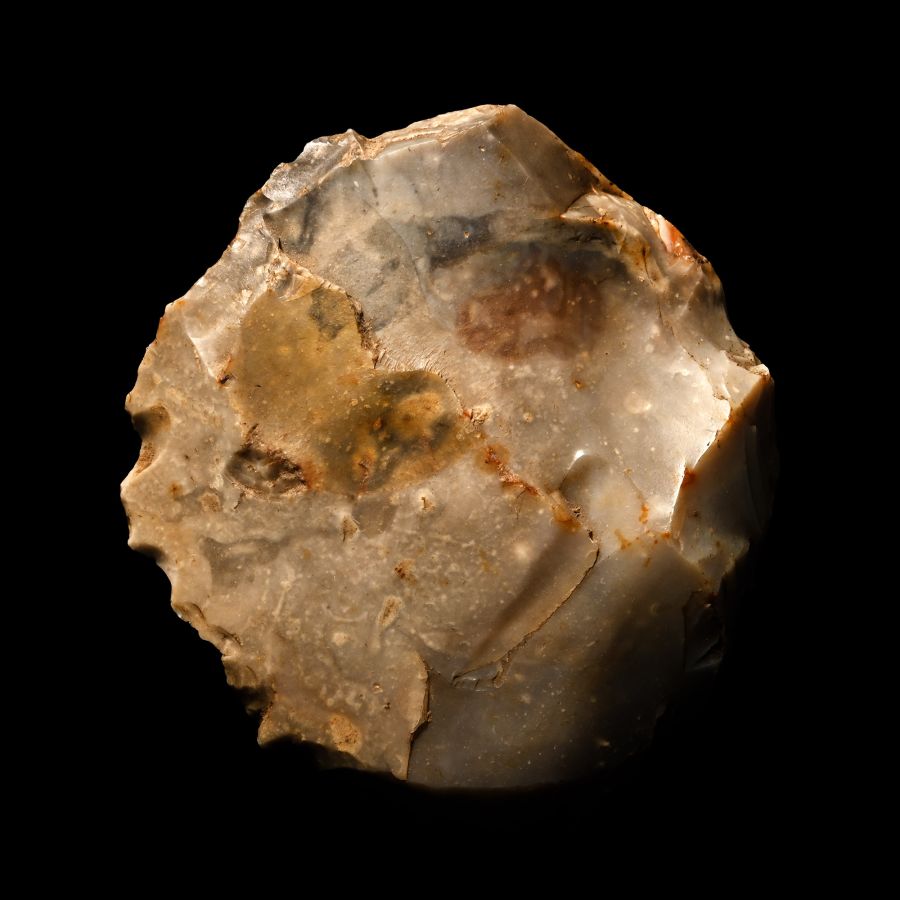 British Stone Age Knapped Flint Ovate Knife/Scraper from Farnham