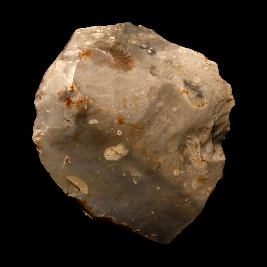 British Stone Age Knapped Flint Ovate Knife/Scraper from Farnham
