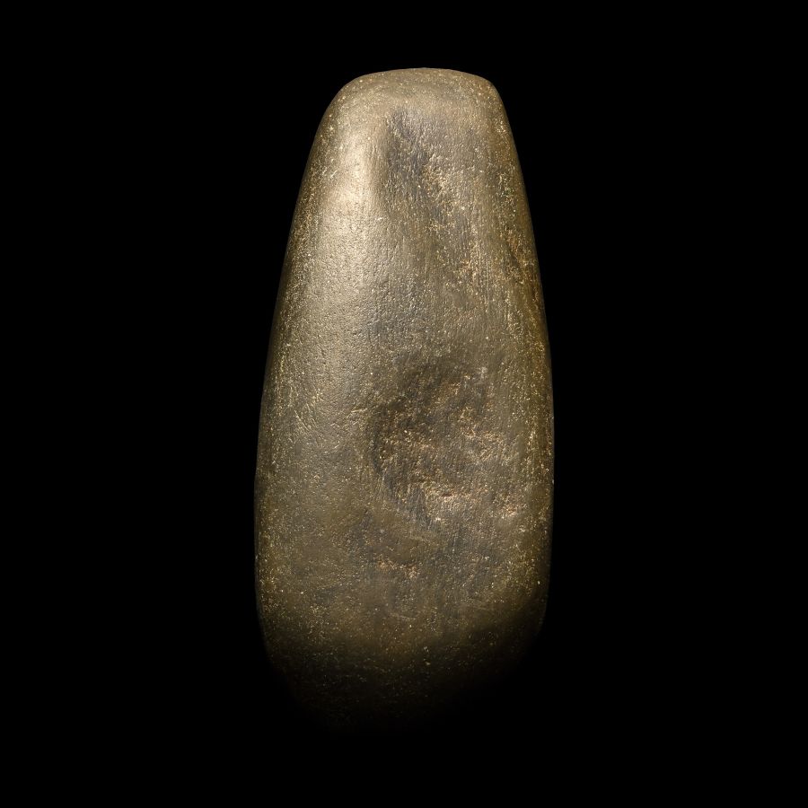 British Stone Age Polished Green Tuff Axe Head