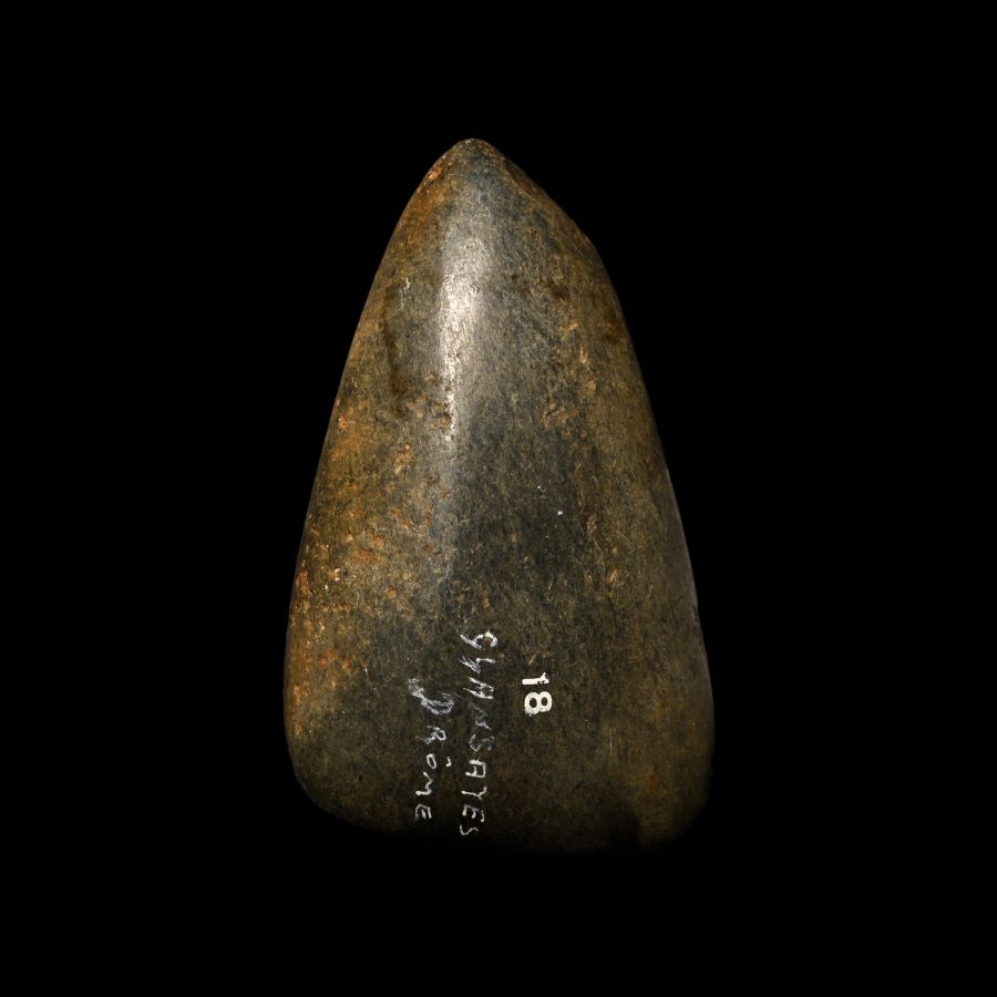 French Stone Age Green Stone Polished Axe Head