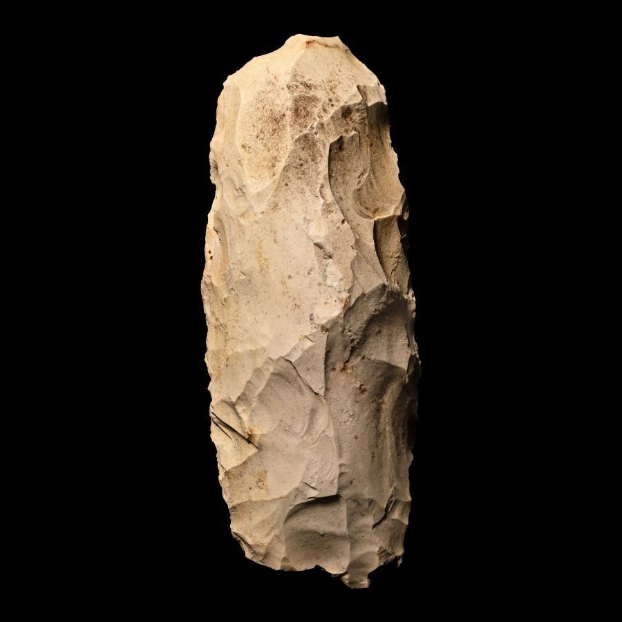 French Stone Age Knapped Cream Flint Adze