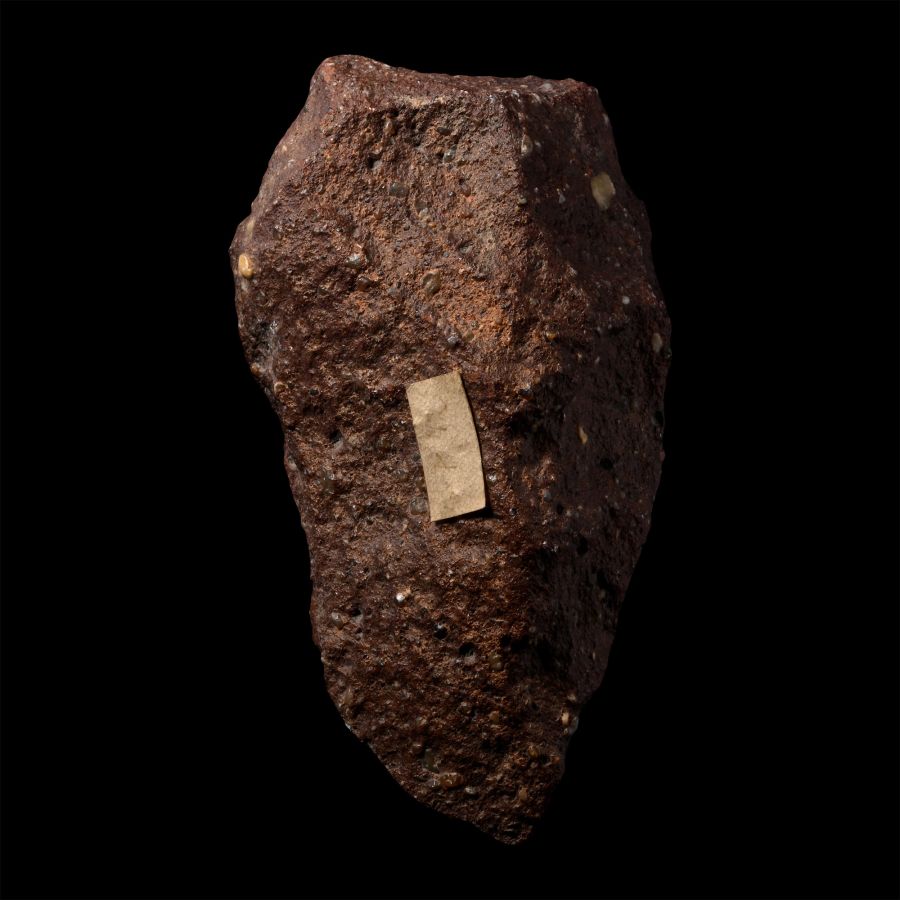 African Stone Age Homo Erectus Knapped Red Stone Handaxe
