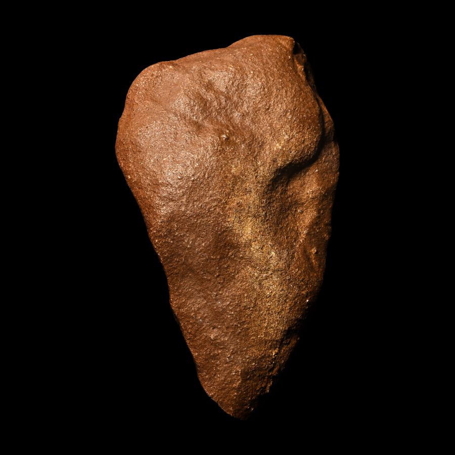African Stone Age Homo Erectus Knapped Red Stone Handaxe