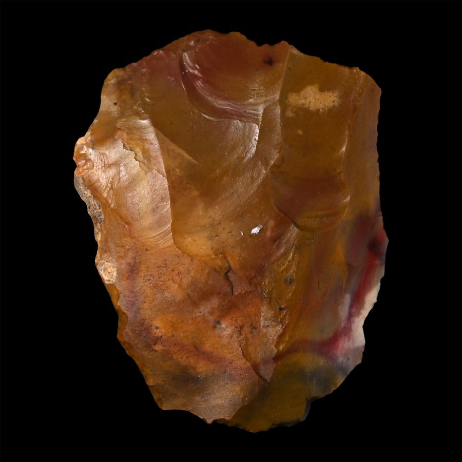 Stone Age Mousterian Knapped Fontmaure Jasper Neanderthal Scraper