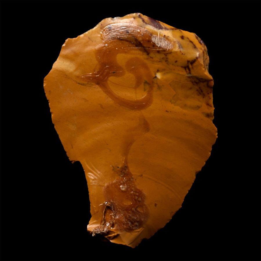 Stone Age Mousterian Knapped Fontmaure Jasper Neanderthal Scraper