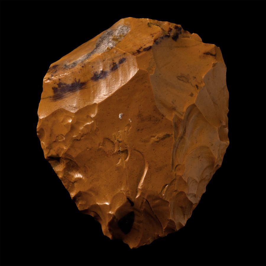 Stone Age Mousterian Knapped Fontmaure Jasper Neanderthal Bifacial Handaxe