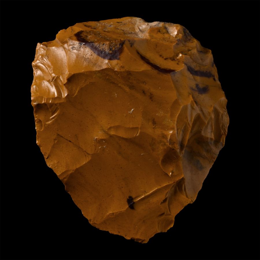 Stone Age Mousterian Knapped Fontmaure Jasper Neanderthal Bifacial Handaxe