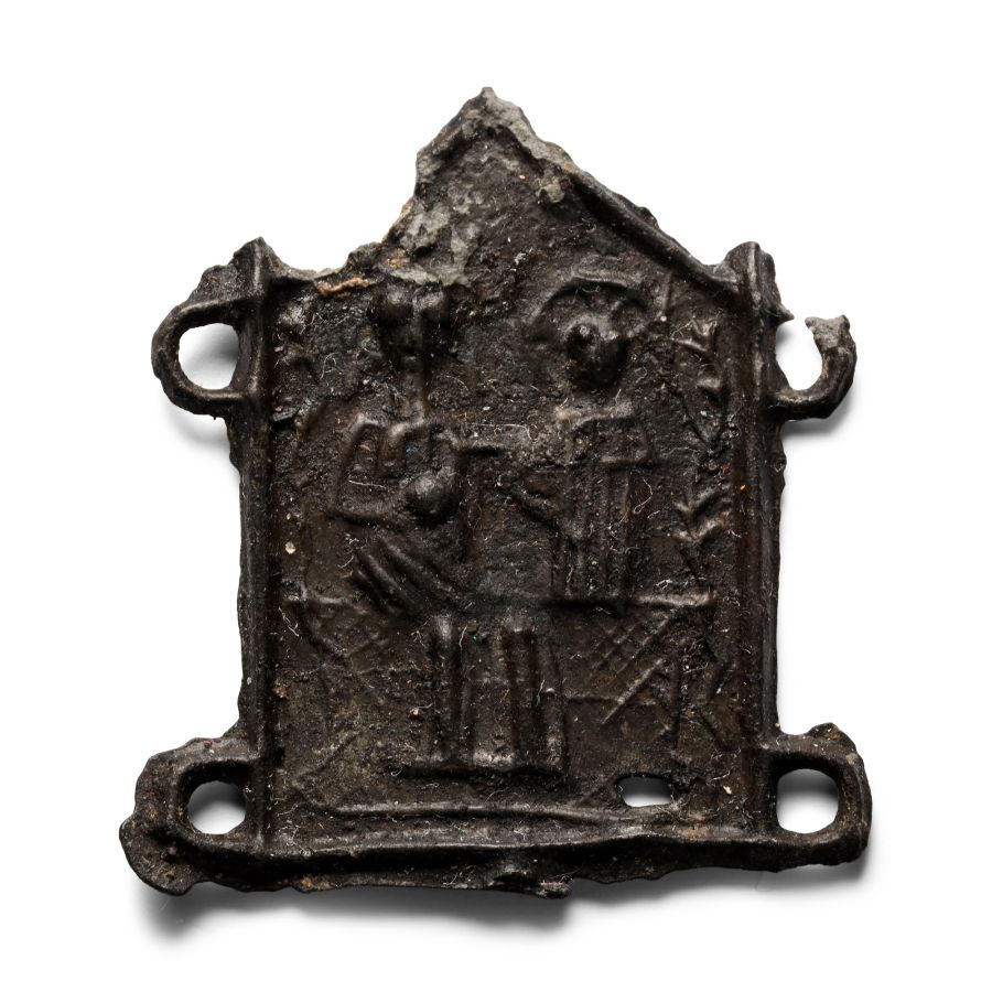 Medieval Pewter Pilgrim's Badge with Mary and Child