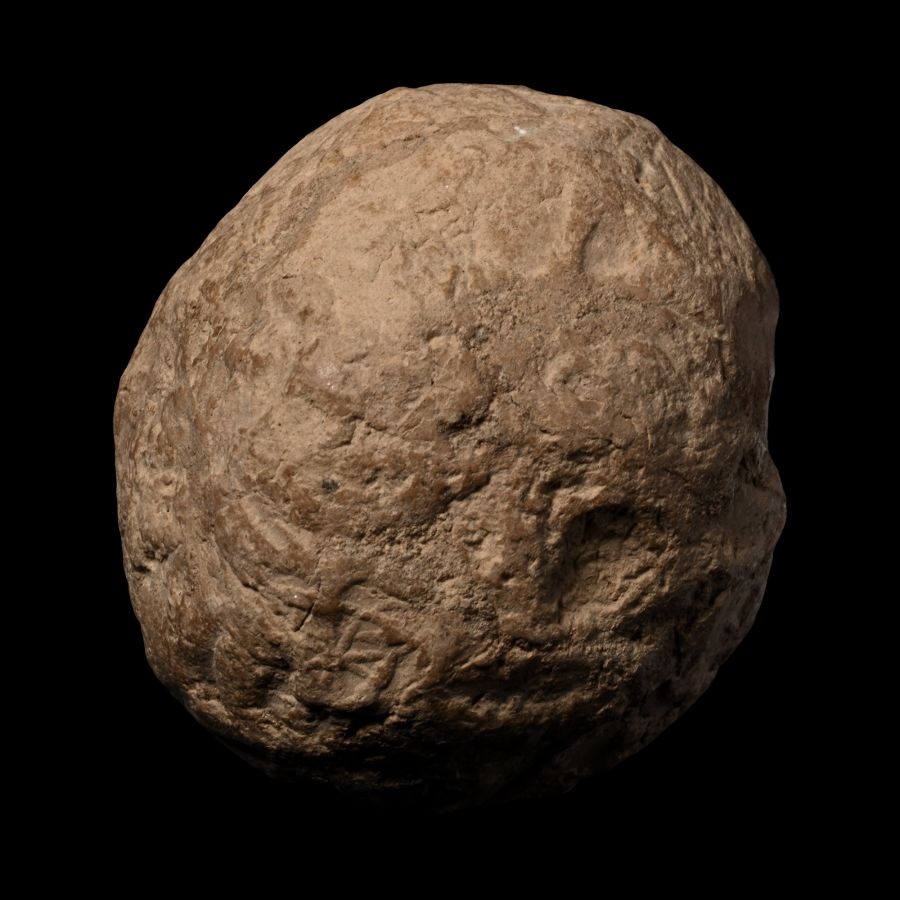 Mesopotamian Clay Bulla with Clay Tokens