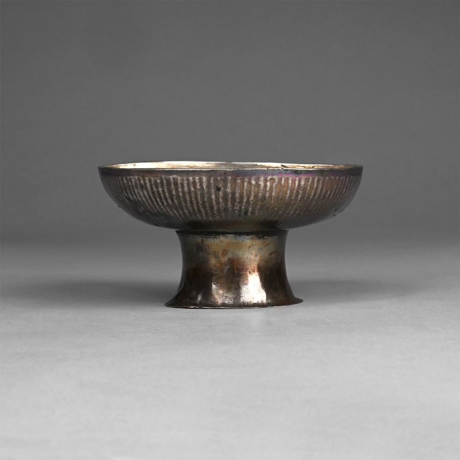 Sasanian Silver Footed Rib Bowl