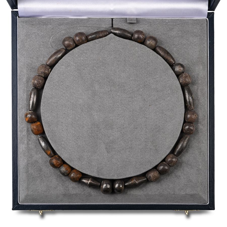 Mesopotamian Heavy Silver Bead Necklace
