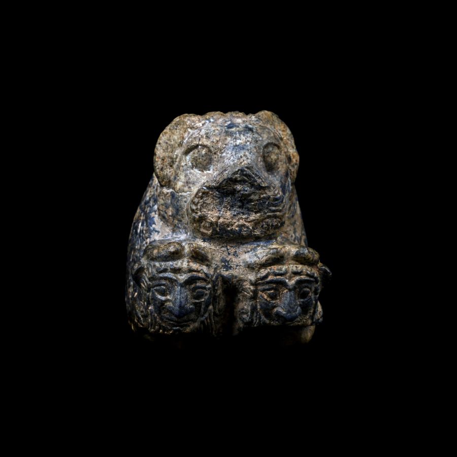 Western Asiatic Lapis Lazuli Throne Fitting with Lion