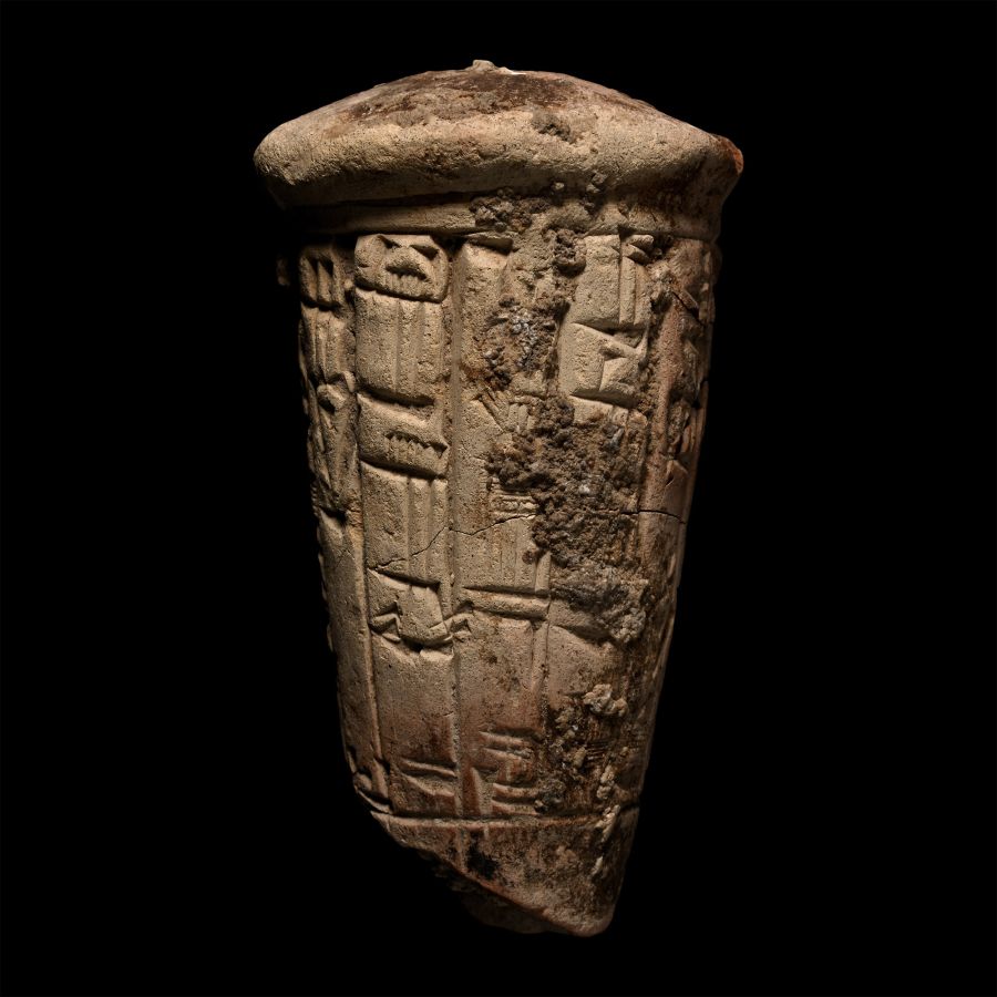 Sumerian Terracotta Cuneiform Foundation Cone