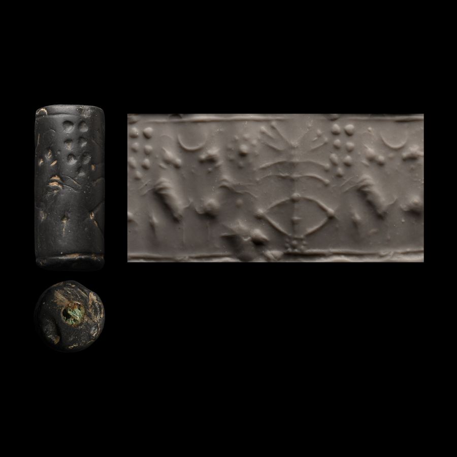 Western Asiatic Cylinder Seal with Quadrupeds