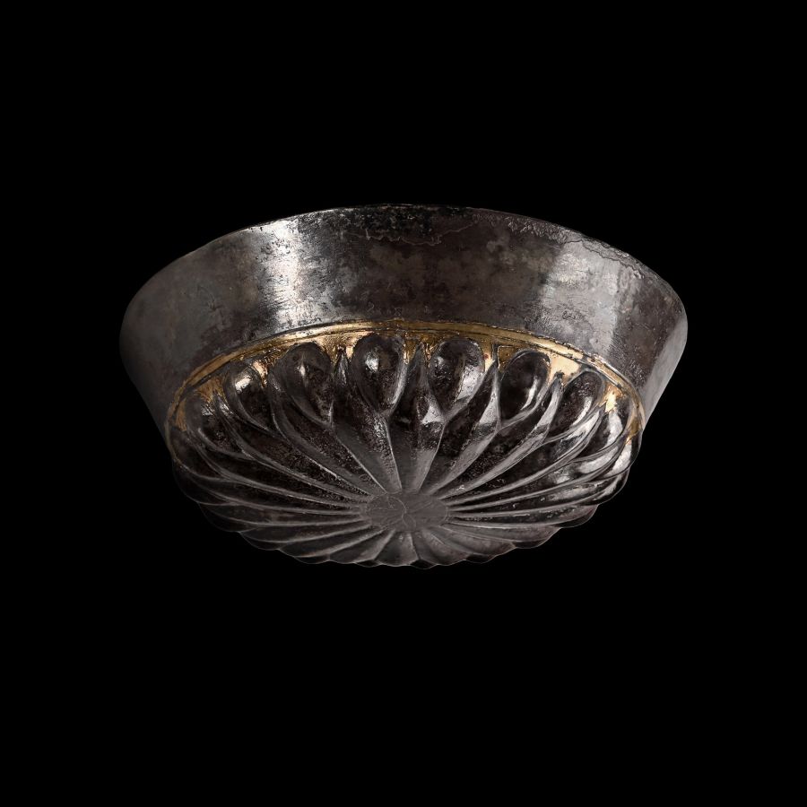 Greek Silver-Gilt Phiale with Petals and Lozenges