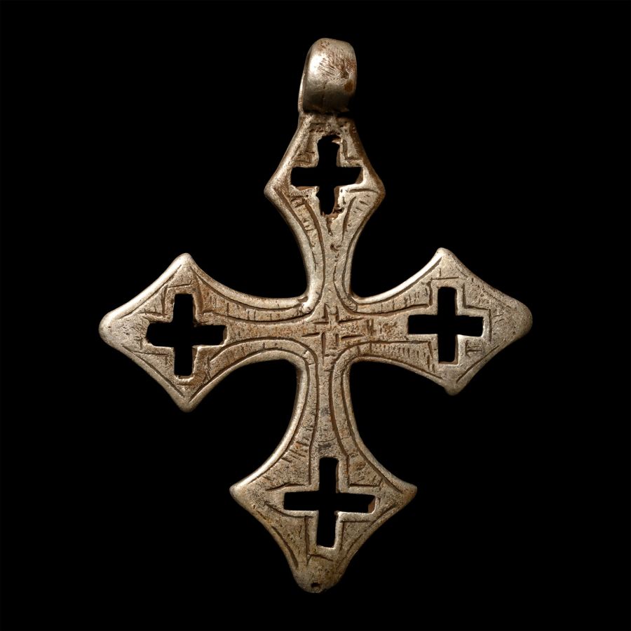 Medieval Silver Pectoral Cross Pendant