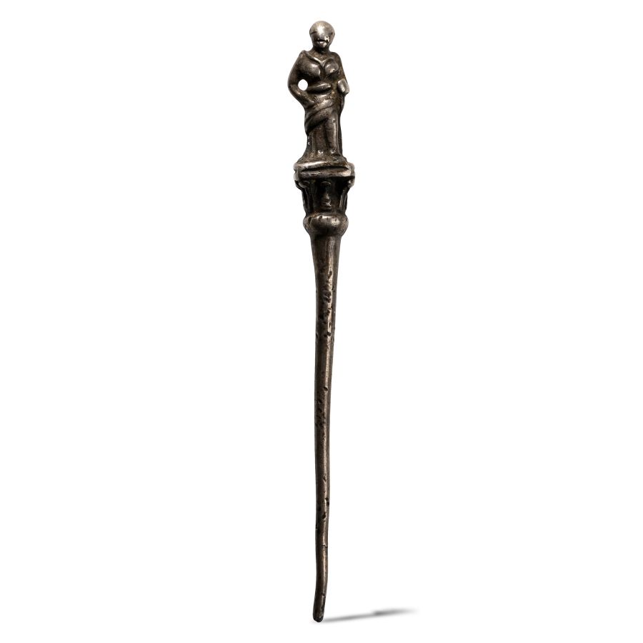 Roman Silver Pin with a Figure of a Standing Woman