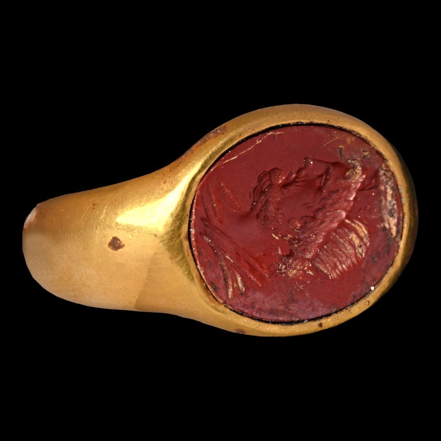 Roman Gold Ring with Bust of the God Serapis