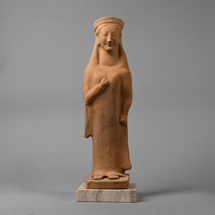 Large Greek Terracotta Figure of a Kore