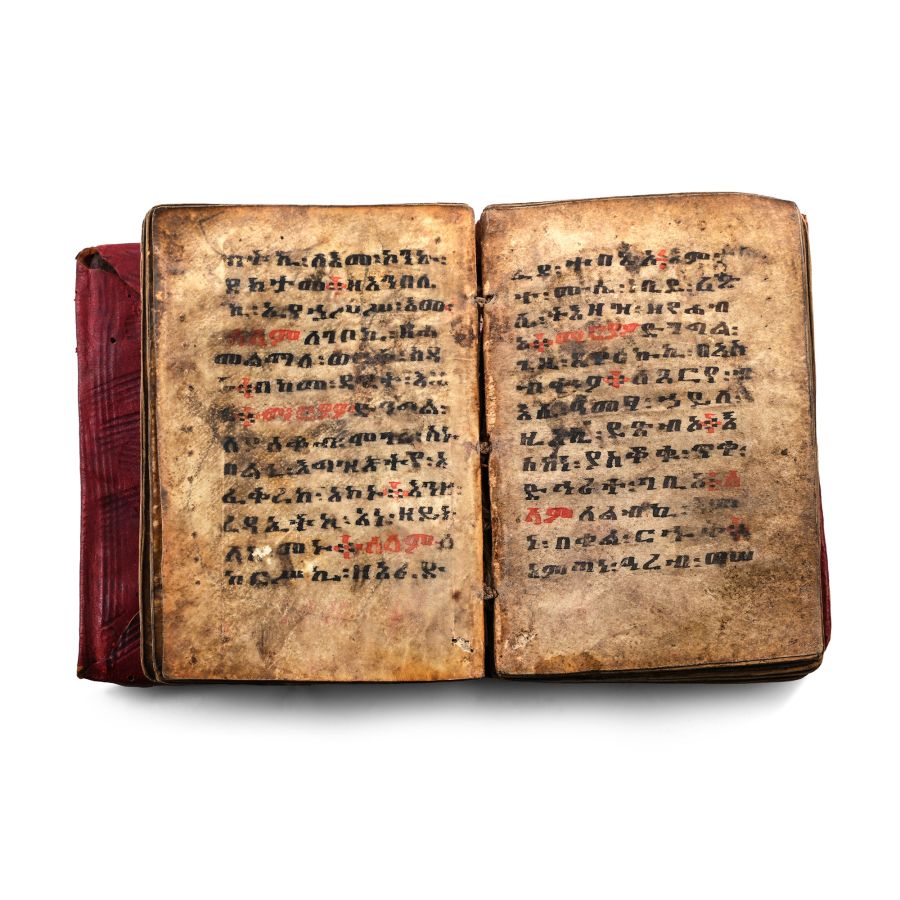 Ethiopian Leather Bound Vellum Manuscript